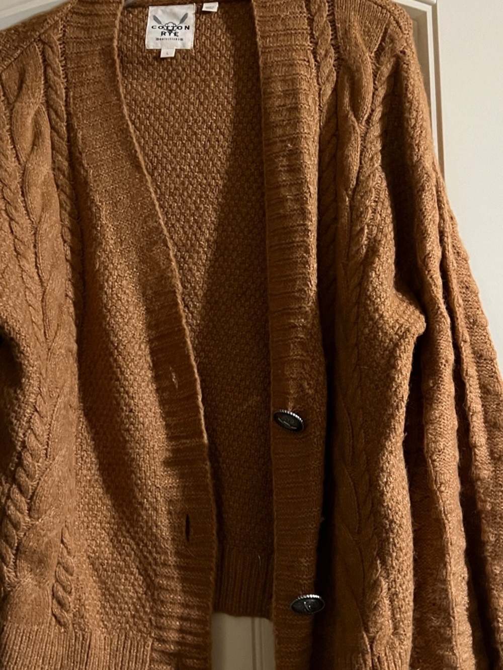 Women's Chestnut Cable Knit Cardigan